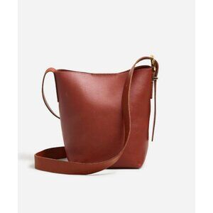 Madewell $138 The Essential Mini Bucket Tote in Leather Warm Cinnamon NN397 D2